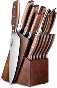HITECLIFE Kitchen Knife Set with Block 14-Piece, Chef knife Set with Knife  Sharpener 