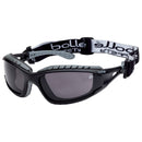 Bolle  Tracker Safety Glasses/Goggles - Black/Grey Temples - Smoke Anti-Fog Lens
