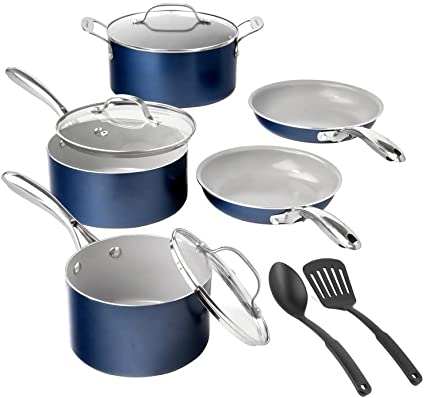 Granitestone 10 Piece Cookware Set Pots and Pans Set with Ultra Nonstick Ceramic Coating