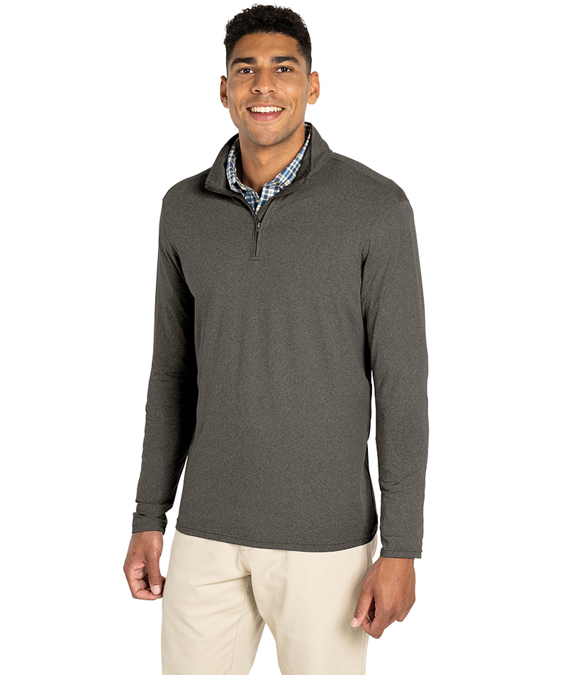 MEN'S HEATHERED ECO-LOGIC STRETCH QUARTER ZIP