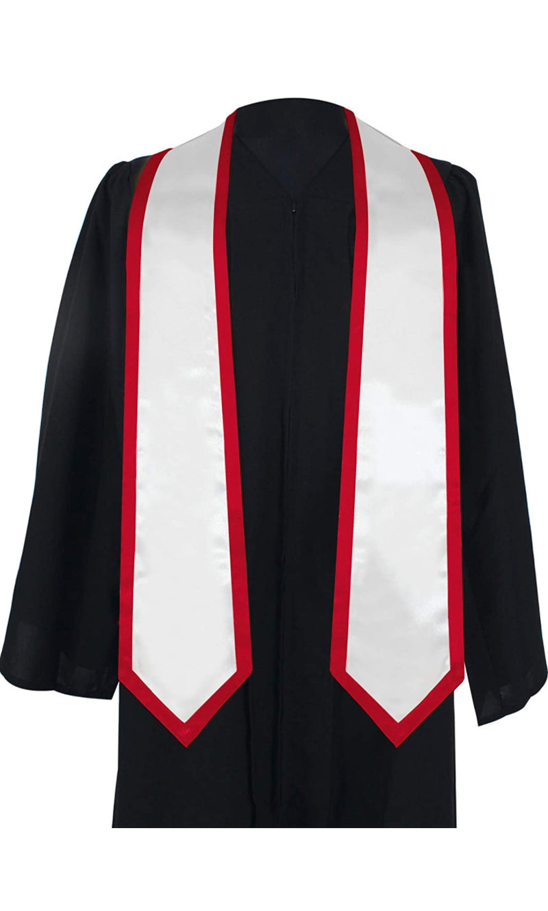 GraduationMall Plain Graduation Honor Stole Classic End With Trim