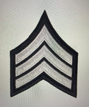 Hero's Pride Sergeant Patch - 3" Wide - Medium Grey on Black (Pair)