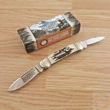 MARBLE'S BLACK STAG BONE CANOE FOLDING KNIFE