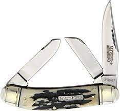 MARBLE'S BLACK STAG BONE SOWBELLY FOLDING KNIFE