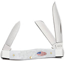 Case XX™ Small Stockman Stars & Stripes Rough White Stainless Pocket Knife 14106