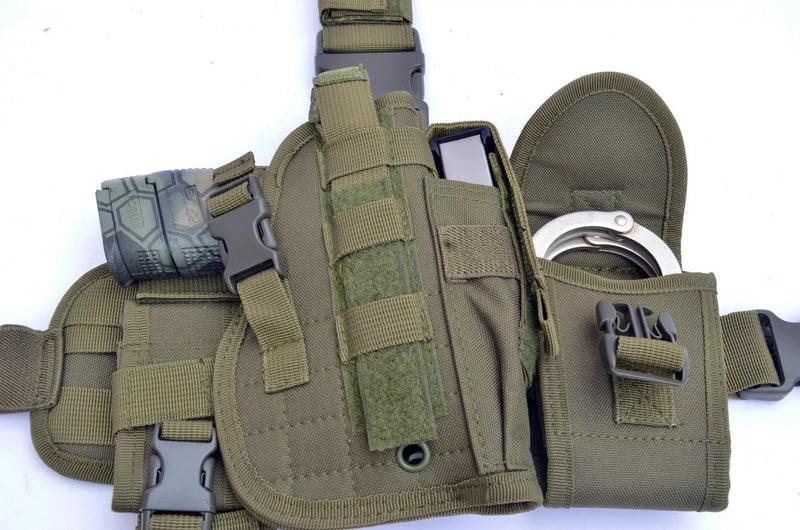 Tactical Drop Leg Thigh Gun Pistol Holster Color Glock Sig H&K S&W (OD Green)