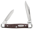 CASE XX Jigged Brown Synthetic Pen Stainless Pocket Knife 00083