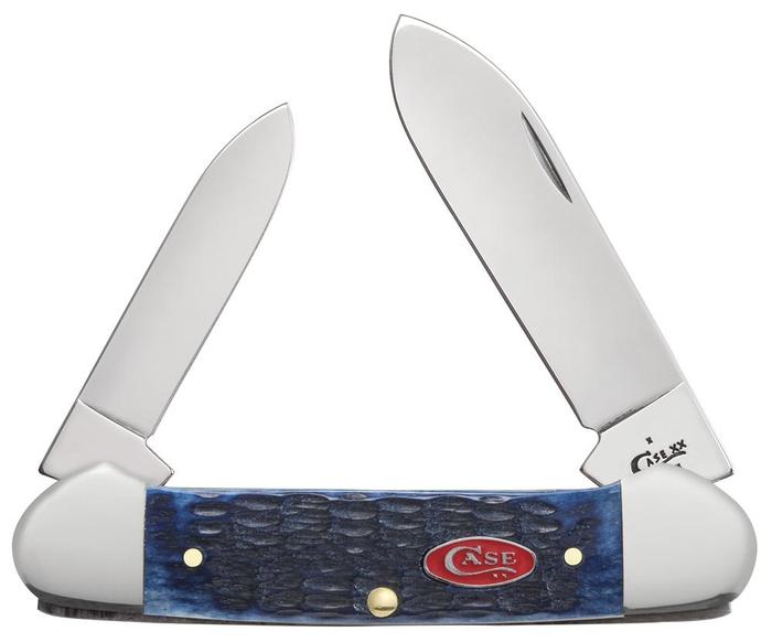 Case Navy Blue Bone Canoe W/Red Shield