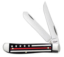 Stripes of Service™ Smooth Black Bone with Red Color Inlay Mini Trapper