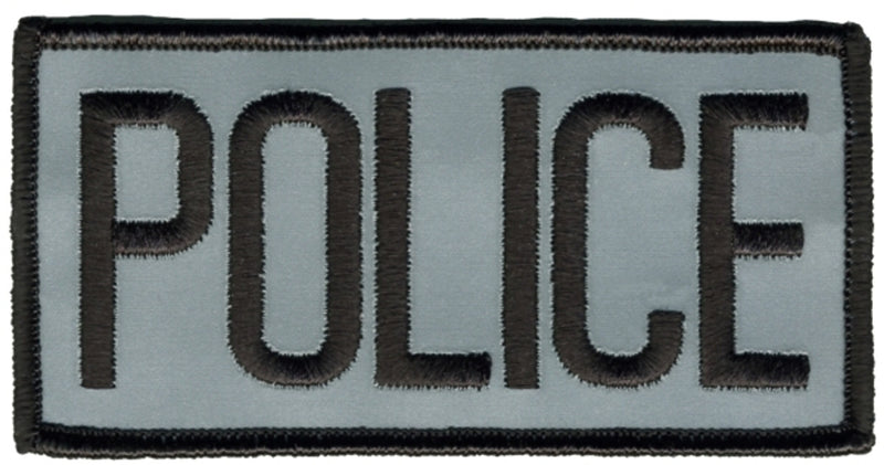 Police Chest Patch, Hook, Reflective, 4x2"