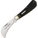 Rough Rider 1143 Coal Miner Hawkbill Folding Pocket Knife with Black Buffalo Horn Handle