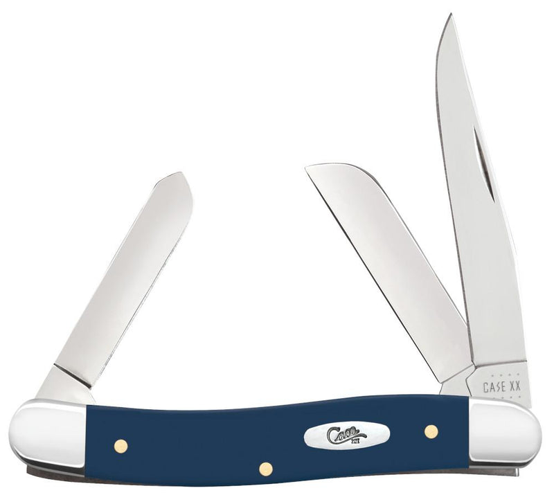 Navy Blue Synthetic Smooth Medium Stockman with Pen Blade