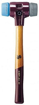 Halder 3013.040 Simplex 21 oz Soft-Face Hammer, Blue Rubber/Grey Rubber Faces