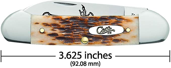 Case Amber Bone Peach Seed Jig Canoe