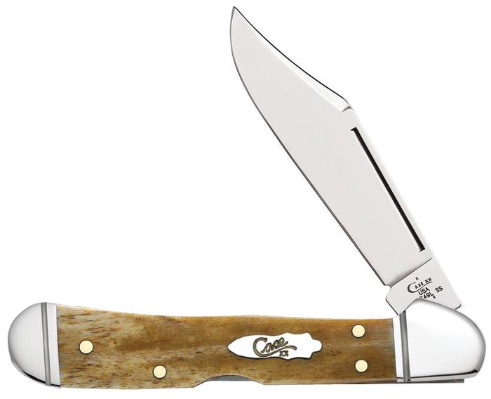 Case Smooth Antique Bone Mini CopperLock W/Scored Bolsters (CA58186)