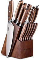 HITECLIFE Kitchen Knife Set With Block 14-Piece Chef Knife Set With Knife Sharpener