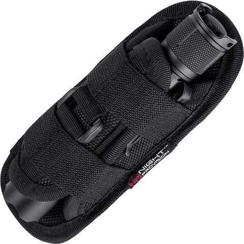 NIGHT PROVISION TH1 TACTICAL FLASHLIGHT HOLSTER DUTY BELT POUCH STRETCHABLE ROTATABLE CLIP 360 DEGREE HOLDER FOR POLICE MILITARY SECURITY BELT