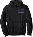 Men's Thin Blue Line American Flag Hoodie