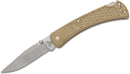 Buck 110 Slim Select Folding Hunter 3.75" Plain Blade, Tan GFN Handles, Deep Carry Pocket Clip - 12680