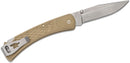 Buck 110 Slim Select Folding Hunter 3.75" Plain Blade, Tan GFN Handles, Deep Carry Pocket Clip - 12680
