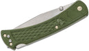 Buck 110 Slim Select Folding Hunter 3.75" Plain Blade, OD Green GFN Handles, Deep Carry Pocket Clip - 12695