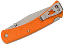 Buck 110 Slim Select Folding Hunter 3.75" Plain Blade, Blaze Orange GFN Handles, Deep Carry Pocket Clip - 12699