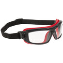 Bolle Ultim8 Safety Glasses/Goggles - Black/Red Temples - Clear Platinum Anti-Fog Lens