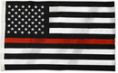 Thin Blue Line USA brand Durasleek™ - Thin Red Line American Flag - Sewn & Embroidered - 2 X 3 feet