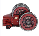 Pine Ridge Fire Truck Coaster Set of 5