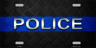 Smart Blonde - Police Thin Blue Line Metal License Plate