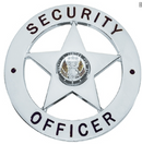 Security Officer Badge, Enameled & Plated, Durable 5-Pc Pin/Catch