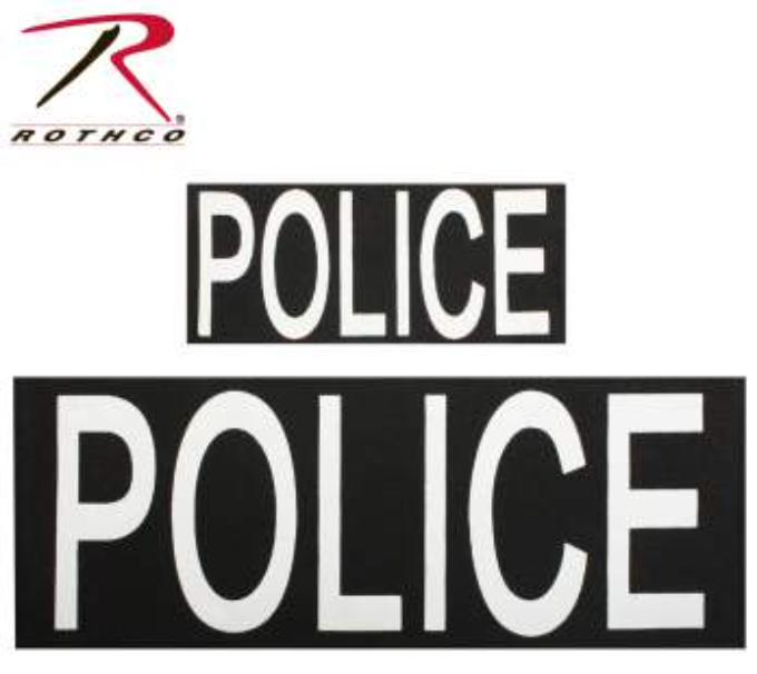 Rothco Police Patch Set of Two w/ Hook Back