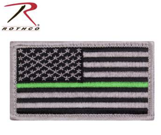 Rothco Thin Green Line US Flag Patch - Hook Back