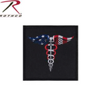 Rothco Caduceus Medical Symbol American Flag Patch with Hook Back