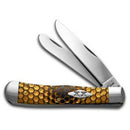 Case Golden Honey Comb Black Delrin Trapper Knife