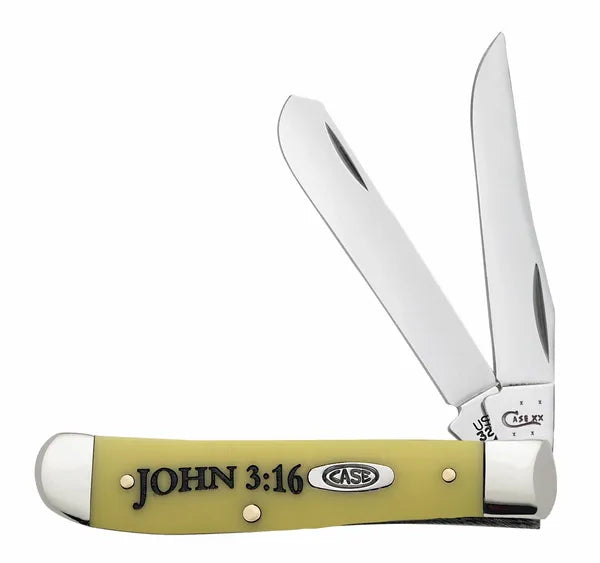 Case Yellow Synthetic Mini Trapper John 3:16